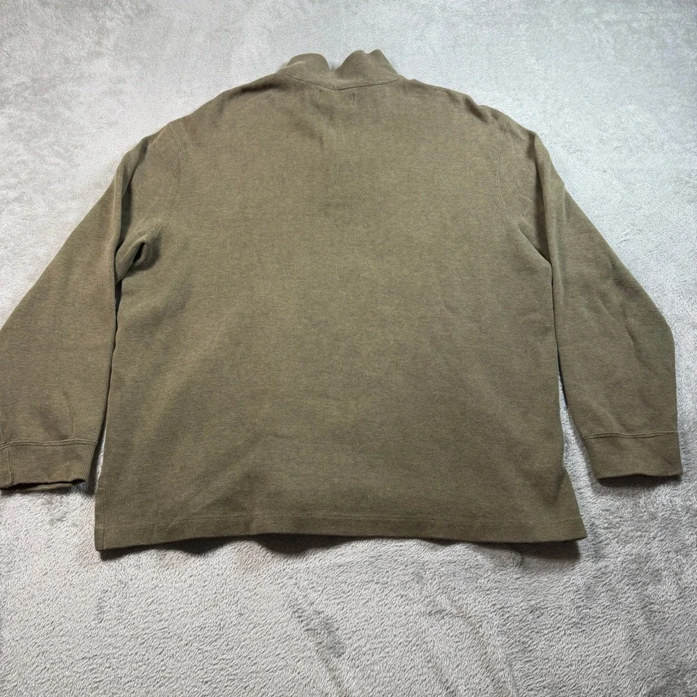 Vtg Polo Ralph Lauren 1/4 Zip Pullover Men Large Olive Green Military Cotton